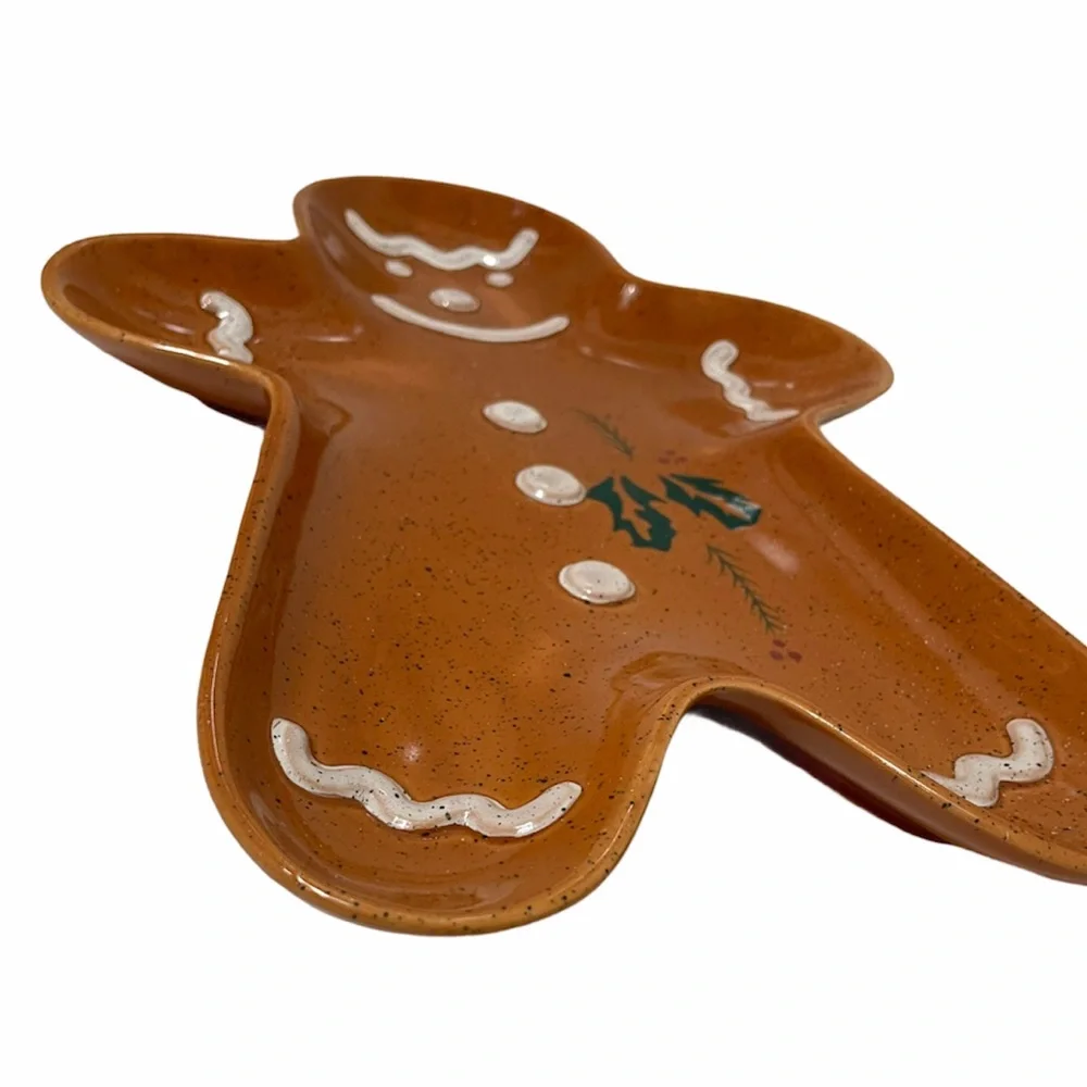 Gingerbread Man Holiday Platter Cookie Tray Plate Christmas Ornament Decoration